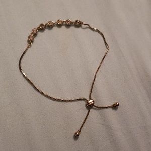 Gold bracelet with crystals